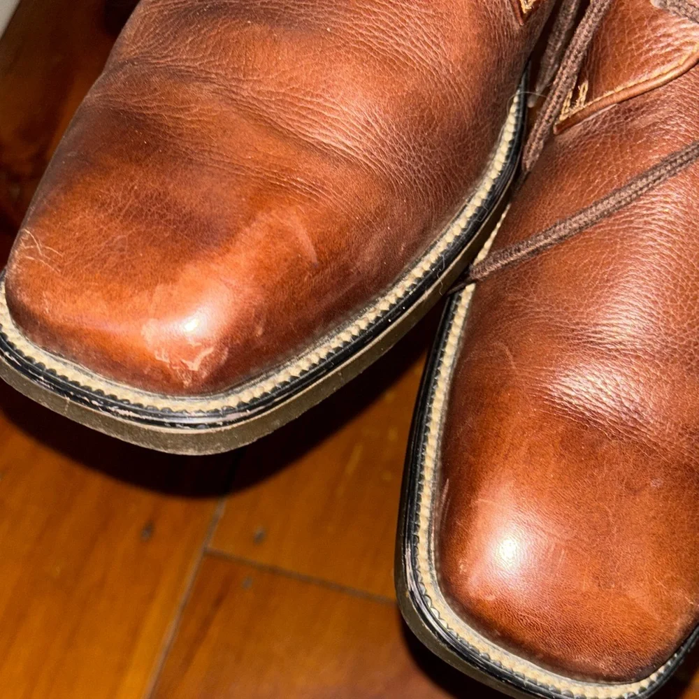 Alfani Dark Brown Chukka Soft Leather Boots Sz 10.5